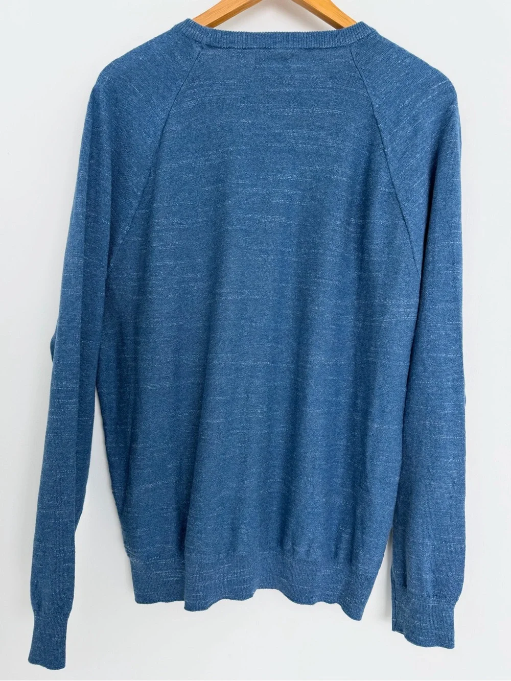 J. Crew Mens Blue Crewneck Sweater 100% cotton Large Classic preppy